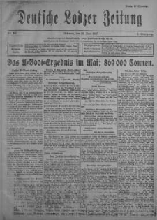 Deutsche Lodzer Zeitung 20 czerwiec 1917 nr 167
