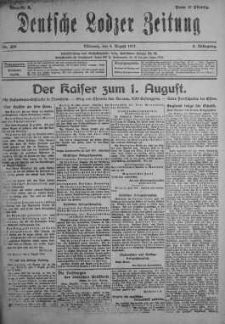 Deutsche Lodzer Zeitung 1 sierpień 1917 nr 209