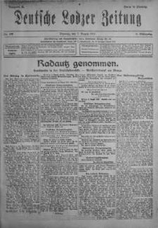 Deutsche Lodzer Zeitung 7 sierpień 1917 nr 215