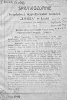 Sprawozdanie Bezplatnej Wypożyczalni Książek "Zorza" w Łodzi R. 1. 1916