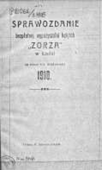 Sprawozdanie Bezplatnej Wypożyczalni Książek "Zorza" w Łodzi R. 3. 1918