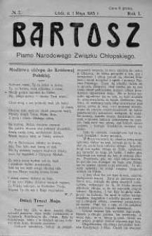 Bartosz. Pismo Narodowego Związku Chłopskiego 1 maj 1915 nr 7