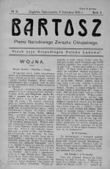 Bartosz. Pismo Narodowego Związku Chłopskiego 11 czerwiec 1915 nr 11