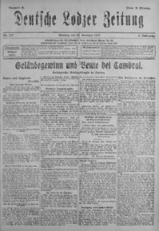 Deutsche Lodzer Zeitung 27 listopad 1917 nr 327