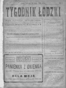 Tygodnik Łódzki. Organ narodowy: społeczny, polityczny i literacki 25 maj 1918 nr 2