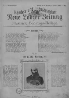 Illustrierte Sonntags Beilage: Handels und Industrieblatt. Neue Lodzer Zeitung 22 grudzień - 4 styczeń 1902/3 nr 1