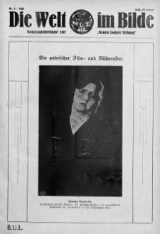 Die Welt im Bilde. Sonntagsbeilage zur "Neuen Lodzer Zeitung" 29 styczeń 1928 nr 5