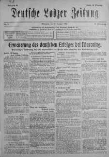 Deutsche Lodzer Zeitung 2 styczeń 1918 nr 2