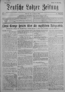 Deutsche Lodzer Zeitung 7 styczeń 1918 nr 7