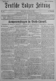 Deutsche Lodzer Zeitung 20 styczeń 1918 nr 20