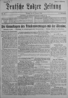 Deutsche Lodzer Zeitung 21 styczeń 1918 nr 21