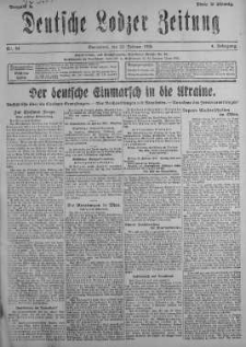Deutsche Lodzer Zeitung 23 luty 1918 nr 54
