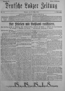 Deutsche Lodzer Zeitung 19 marzec 1918 nr 78