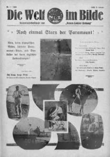 Die Welt im Bilde. Sonntagsbeilage zur "Neuen Lodzer Zeitung" 6 styczeń 1929 nr 1