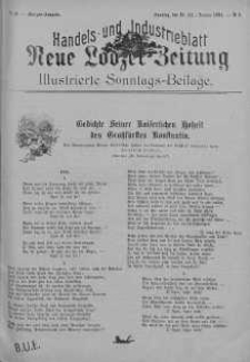 Illustrierte Sonntags Beilage: Handels und Industrieblatt. Neue Lodzer Zeitung 18 - 31 styczeń 1904 nr 5