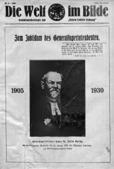Die Welt im Bilde. Sonntagsbeilage zur "Neuen Lodzer Zeitung" 19 styczeń 1930 nr 3