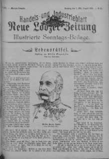 Illustrierte Sonntags Beilage: Handels und Industrieblatt. Neue Lodzer Zeitung 7 - 20 sierpień 1905 nr [34]