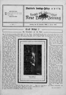 Illustrierte Sonntags Beilage: Handels und Industrieblatt. Neue Lodzer Zeitung 27 grudzień - 9 styczeń 1909/10 nr 2