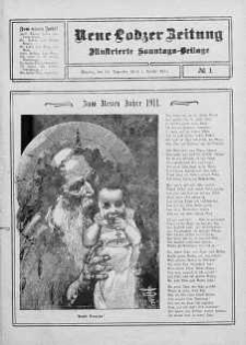 Illustrierte Sonntags Beilage. Neue Lodzer Zeitung 19 grudzień - 1 styczeń 1910/11 nr 1