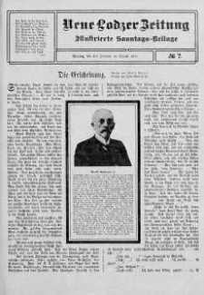 Illustrierte Sonntags Beilage. Neue Lodzer Zeitung 30 styczeń - 12 luty 1911 nr 7