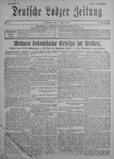 Deutsche Lodzer Zeitung 2 kwiecień 1918 nr 91