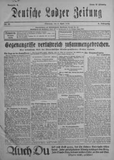 Deutsche Lodzer Zeitung 3 kwiecień 1918 nr 92