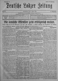 Deutsche Lodzer Zeitung 6 kwiecień 1918 nr 95