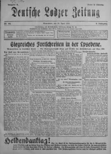 Deutsche Lodzer Zeitung 13 kwiecień 1918 nr 102