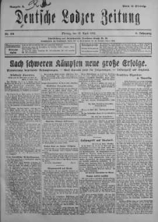 Deutsche Lodzer Zeitung 15 kwiecień 1918 nr 104