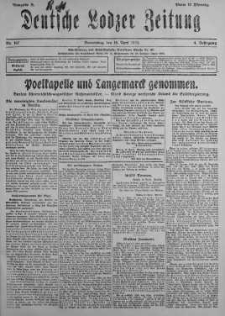Deutsche Lodzer Zeitung 18 kwiecień 1918 nr 107