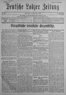 Deutsche Lodzer Zeitung 20 kwiecień 1918 nr 109