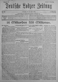 Deutsche Lodzer Zeitung 21 kwiecień 1918 nr 110