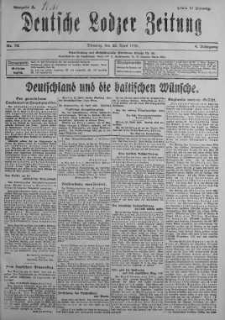 Deutsche Lodzer Zeitung 23 kwiecień 1918 nr 112