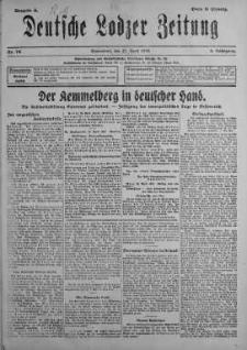 Deutsche Lodzer Zeitung 27 kwiecień 1918 nr 116