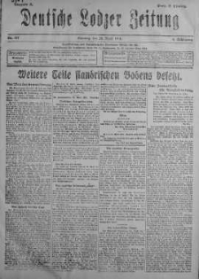 Deutsche Lodzer Zeitung 28 kwiecień 1918 nr 117