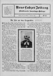 Illustrierte Sonntags Beilage. Neue Lodzer Zeitung 23 październik - 5 listopad 1911 nr 45