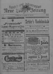 Illustrierte Sonntags Beilage... Dod.: ogłoszenia do 1902/1903 nr 1