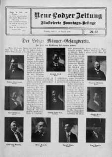 Illustrierte Sonntags Beilage. Neue Lodzer Zeitung 1 - 14 sierpień 1910 nr 33