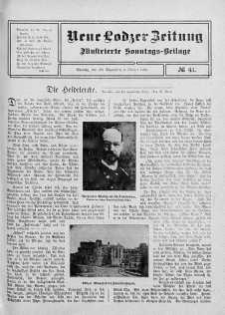 Illustrierte Sonntags Beilage. Neue Lodzer Zeitung 26 wrzesień - 9 październik 1910 nr 41