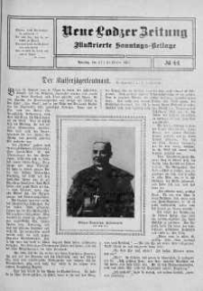 Illustrierte Sonntags Beilage. Neue Lodzer Zeitung 17 - 30 październik 1910 nr 44