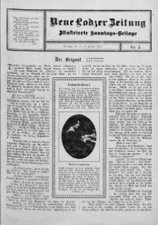 Illustrierte Sonntags Beilage. Neue Lodzer Zeitung 1 - 14 styczeń 1912 nr 3