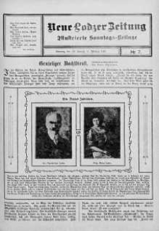 Illustrierte Sonntags Beilage. Neue Lodzer Zeitung 29 styczeń - 11 luty 1912 nr 7