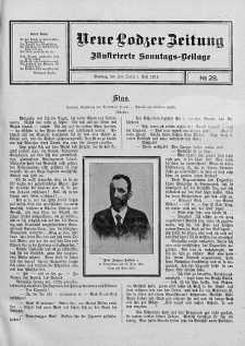 Illustrierte Sonntags Beilage. Neue Lodzer Zeitung 24 czerwiec - 7 lipiec 1912 nr 28