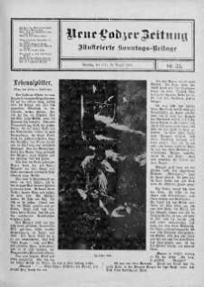Illustrierte Sonntags Beilage. Neue Lodzer Zeitung 12 - 25 sierpień 1912 nr 35