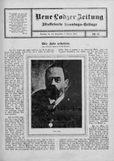 Illustrierte Sonntags Beilage. Neue Lodzer Zeitung 23 wrzesień - 6 październik 1912 nr 41