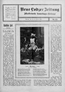 Illustrierte Sonntags Beilage. Neue Lodzer Zeitung 7 - 20 październik 1912 nr 43