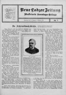 Illustrierte Sonntags Beilage. Neue Lodzer Zeitung 27 styczeń - 9 luty 1913 nr 7