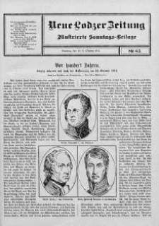 Illustrierte Sonntags Beilage. Neue Lodzer Zeitung 6 -19 październik 1913 nr 43