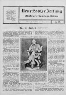 Illustrierte Sonntags Beilage. Neue Lodzer Zeitung 3 - 16 listopad 1913 nr 47