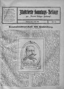 Illustrierte Sonntags Beilage zur Neue Lodzer Zeitung 9 kwiecień 1916 nr 15